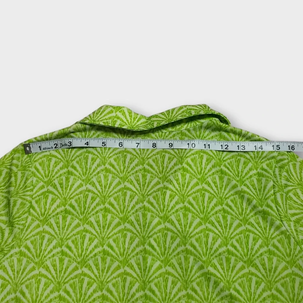 Stella Parker Collection Green Palm Geometric Print Preppy Shift Dress Medium